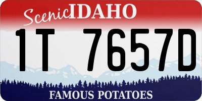 ID license plate 1T7657D