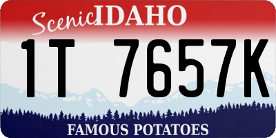 ID license plate 1T7657K