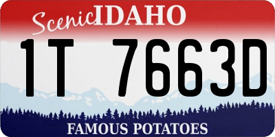 ID license plate 1T7663D