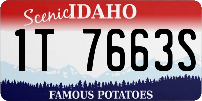 ID license plate 1T7663S