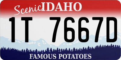 ID license plate 1T7667D
