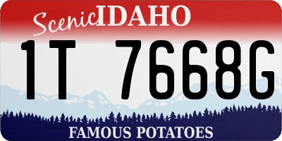 ID license plate 1T7668G