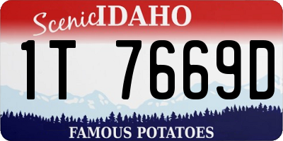 ID license plate 1T7669D