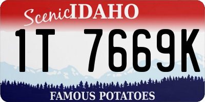 ID license plate 1T7669K
