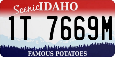 ID license plate 1T7669M