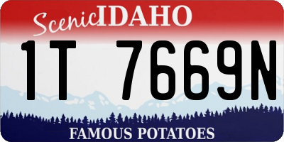 ID license plate 1T7669N