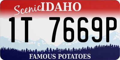 ID license plate 1T7669P