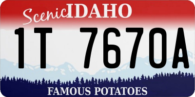 ID license plate 1T7670A