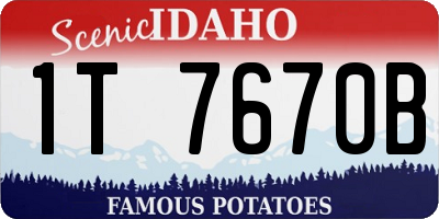 ID license plate 1T7670B