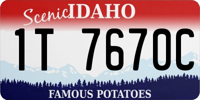 ID license plate 1T7670C
