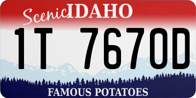 ID license plate 1T7670D