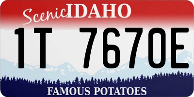 ID license plate 1T7670E