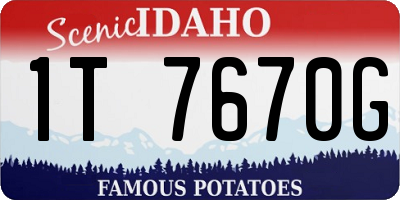 ID license plate 1T7670G
