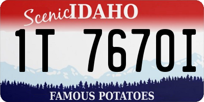 ID license plate 1T7670I