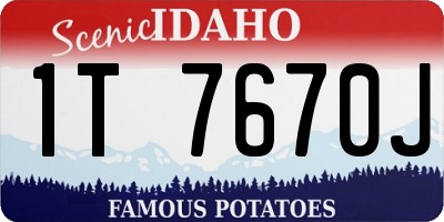 ID license plate 1T7670J