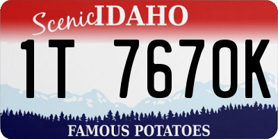 ID license plate 1T7670K