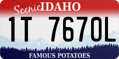 ID license plate 1T7670L