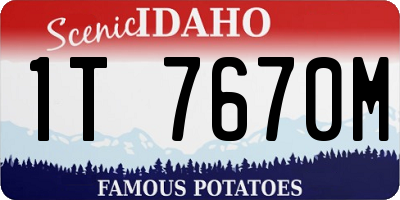 ID license plate 1T7670M