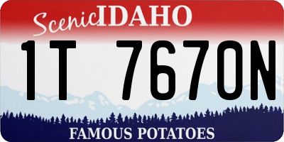 ID license plate 1T7670N