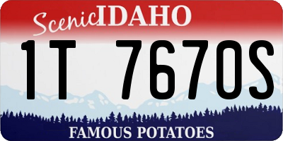 ID license plate 1T7670S