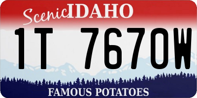 ID license plate 1T7670W