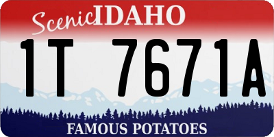 ID license plate 1T7671A