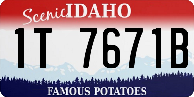 ID license plate 1T7671B