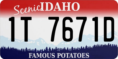 ID license plate 1T7671D