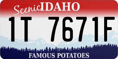ID license plate 1T7671F