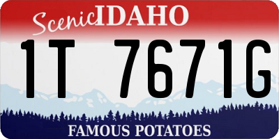 ID license plate 1T7671G