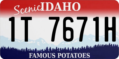 ID license plate 1T7671H