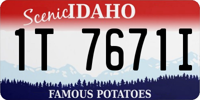 ID license plate 1T7671I