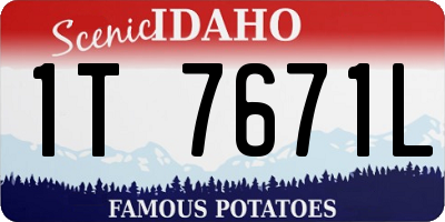ID license plate 1T7671L