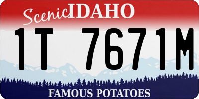 ID license plate 1T7671M
