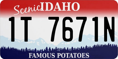 ID license plate 1T7671N