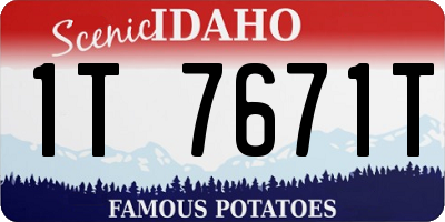 ID license plate 1T7671T