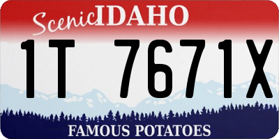 ID license plate 1T7671X