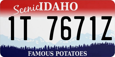 ID license plate 1T7671Z
