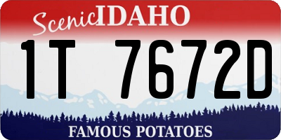 ID license plate 1T7672D