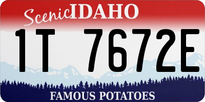 ID license plate 1T7672E