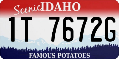 ID license plate 1T7672G