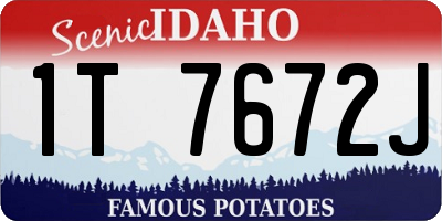 ID license plate 1T7672J