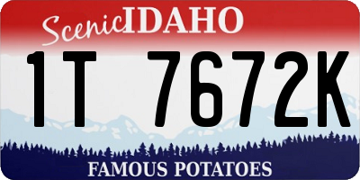 ID license plate 1T7672K