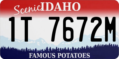 ID license plate 1T7672M