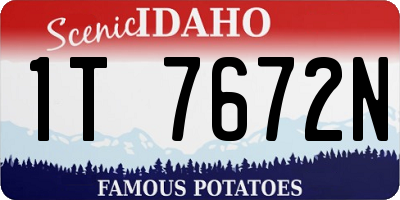 ID license plate 1T7672N