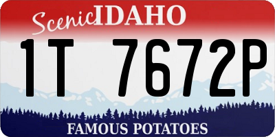 ID license plate 1T7672P