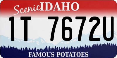 ID license plate 1T7672U