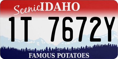 ID license plate 1T7672Y