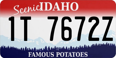 ID license plate 1T7672Z