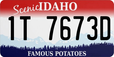 ID license plate 1T7673D
